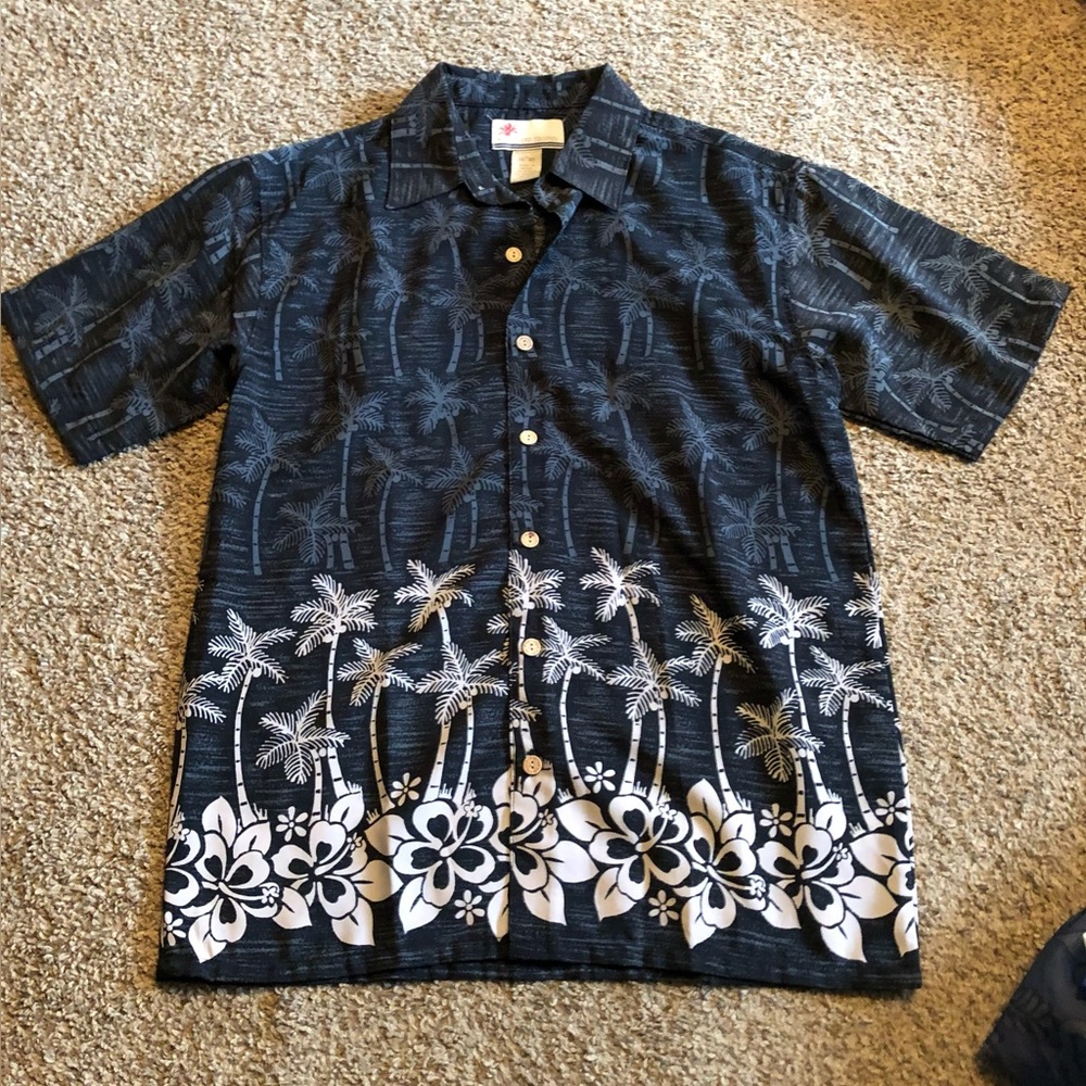 Youth Extreme Gear Tropical Black button Down Youth Hawaiian Shirt 16-18